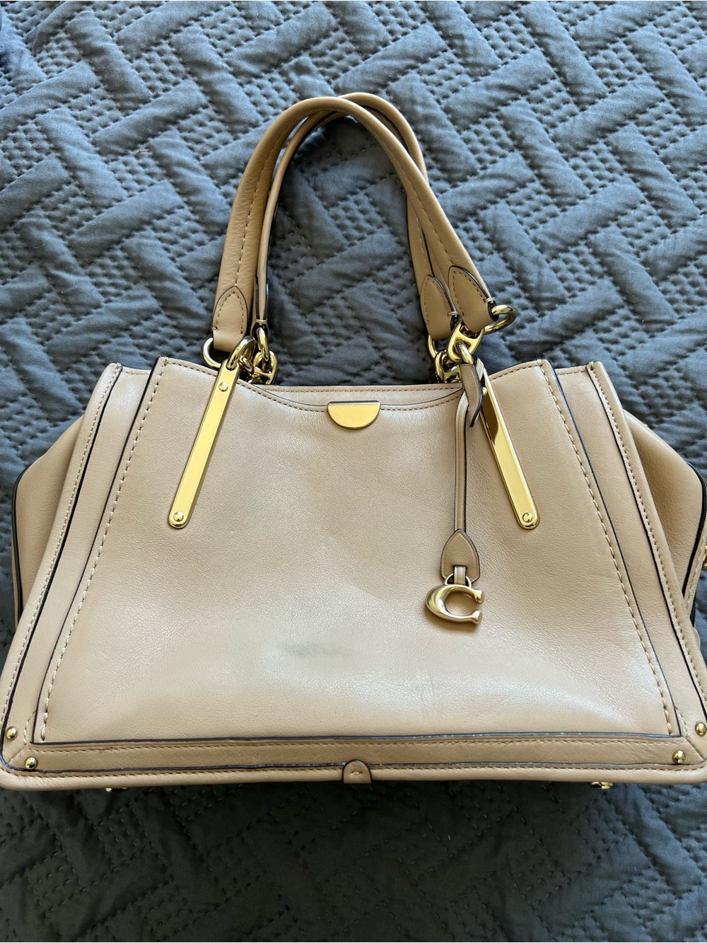 Coach Dreamer Leather Satchel with Gold Hardware